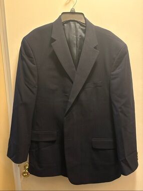 Stafford Navy Single-Breasted Blazer